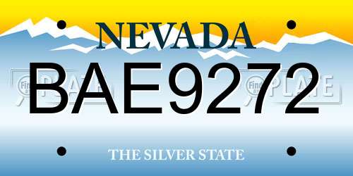BAE9272 Nevada License Plate