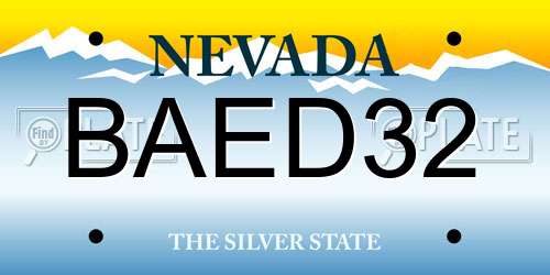 BAED32 Nevada License Plate