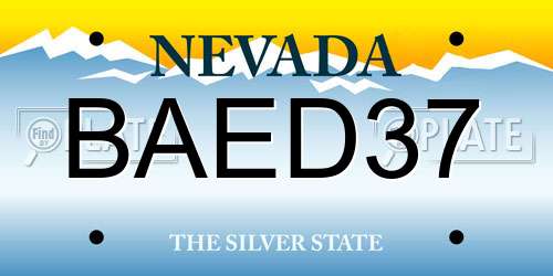 BAED37 Nevada License Plate