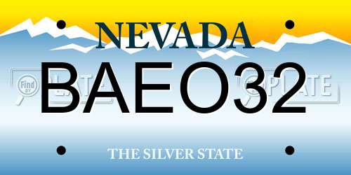BAEO32 Nevada License Plate