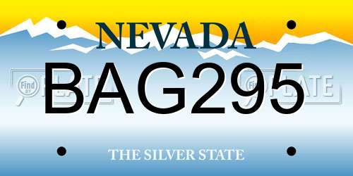BAG295 Nevada License Plate