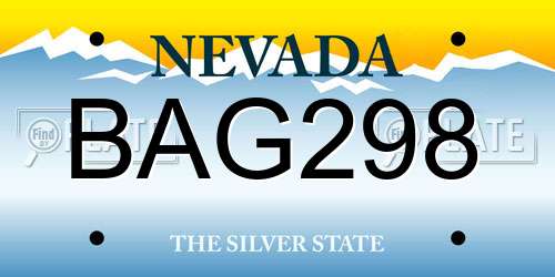 BAG298 Nevada License Plate