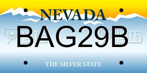 BAG29B Nevada License Plate