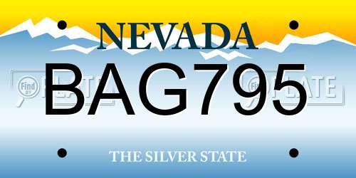 BAG795 Nevada License Plate