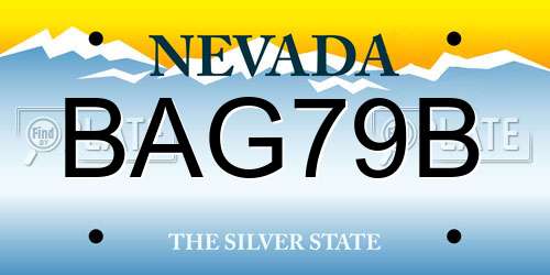 BAG79B Nevada License Plate