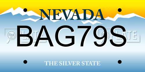 BAG79S Nevada License Plate