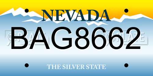 BAG8662 Nevada License Plate