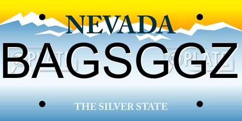 BAGSGGZ Nevada License Plate