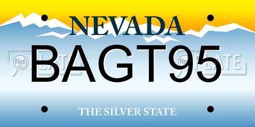 BAGT95 Nevada License Plate