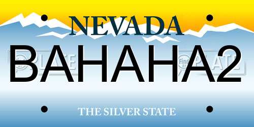 BAHAHA2 Nevada License Plate