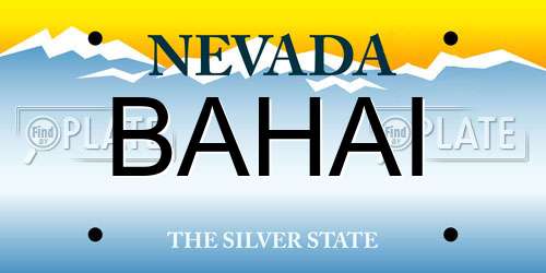 BAHAI Nevada License Plate