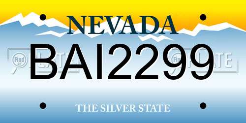 BAI2299 Nevada License Plate