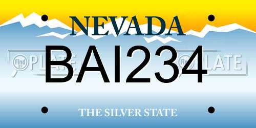 BAI234 Nevada License Plate