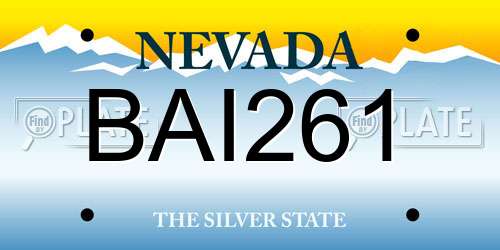 BAI261 Nevada License Plate