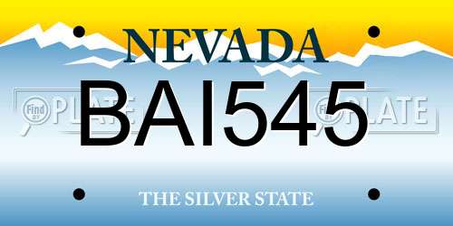 BAI545 Nevada License Plate