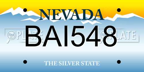 BAI548 Nevada License Plate