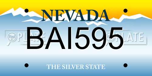 BAI595 Nevada License Plate