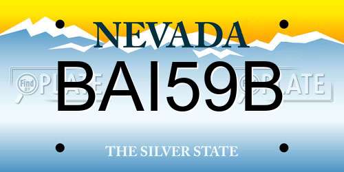 BAI59B Nevada License Plate