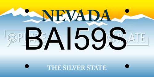 BAI59S Nevada License Plate