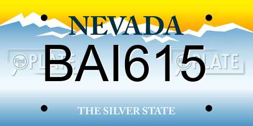 BAI615 Nevada License Plate