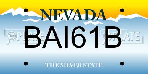 BAI61B Nevada License Plate