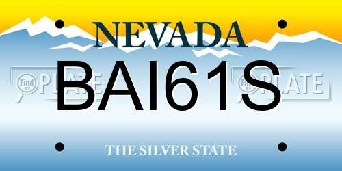 BAI61S Nevada License Plate
