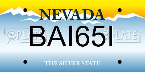 BAI65I Nevada License Plate