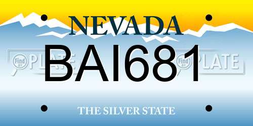 BAI681 Nevada License Plate