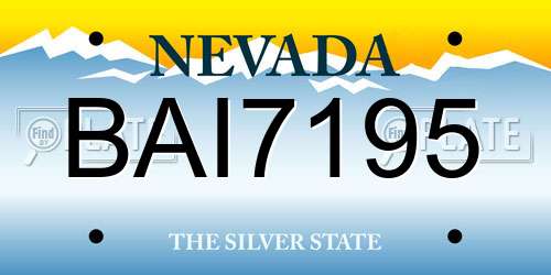 BAI7195 Nevada License Plate