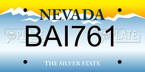 BAI761 Nevada License Plate