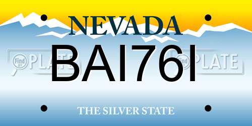BAI76I Nevada License Plate