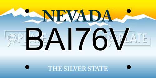 BAI76V Nevada License Plate