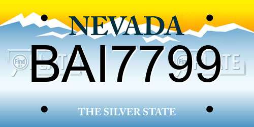 BAI7799 Nevada License Plate