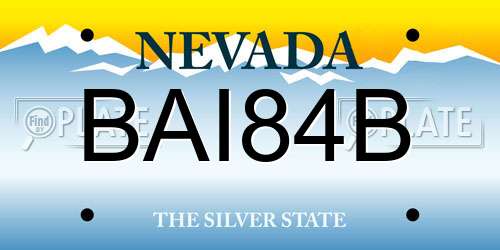 BAI84B Nevada License Plate