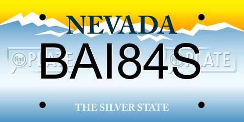 BAI84S Nevada License Plate
