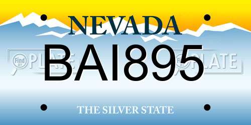 BAI895 Nevada License Plate