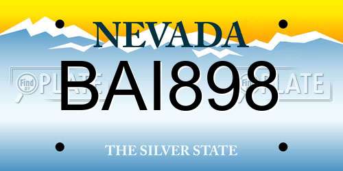 BAI898 Nevada License Plate