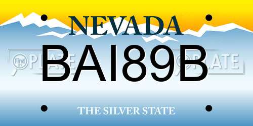 BAI89B Nevada License Plate