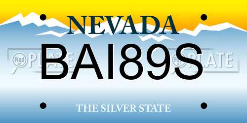 BAI89S Nevada License Plate