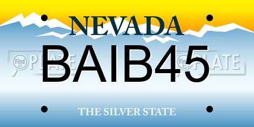 BAIB45 Nevada License Plate