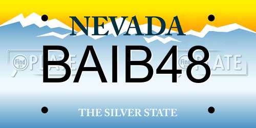 BAIB48 Nevada License Plate