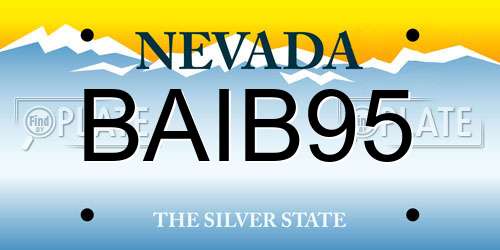 BAIB95 Nevada License Plate