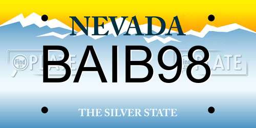 BAIB98 Nevada License Plate