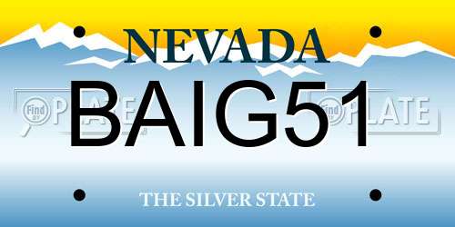 BAIG51 Nevada License Plate