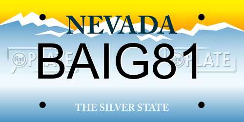 BAIG81 Nevada License Plate