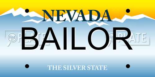 BAILOR Nevada License Plate