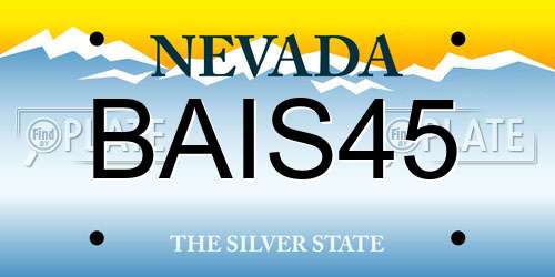 BAIS45 Nevada License Plate