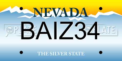 BAIZ34 Nevada License Plate