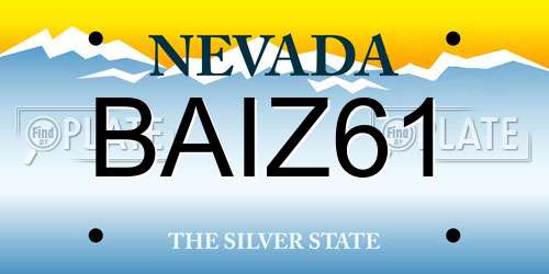 BAIZ61 Nevada License Plate