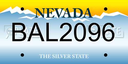 BAL2096 Nevada License Plate